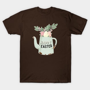 Happy Easter Greeting with Flowers T-Shirt